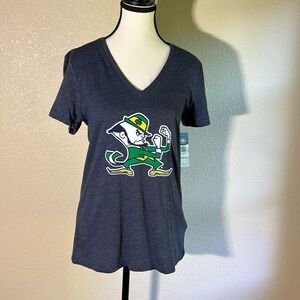 NWT women's  Notre Dame V neck short sleeve Tee shirt Size small
